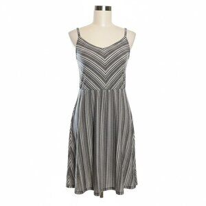 spaghetti strap fit & flare casual sundress v-neck adjustable straps Small gray